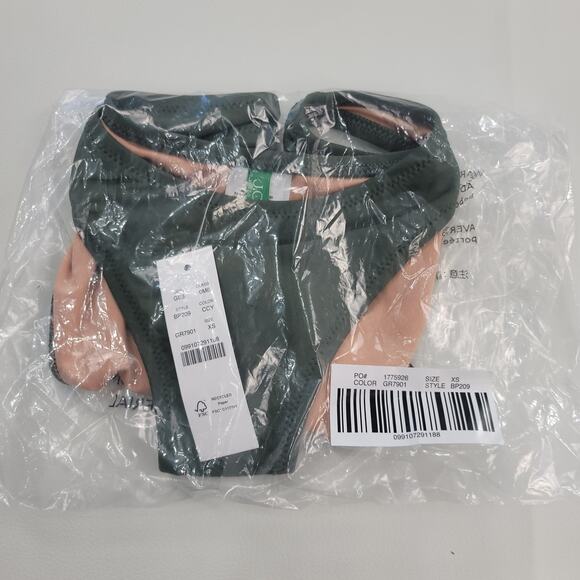 J. Crew Heritage 1989 High Leg Bikini Bottom‎ Size XS Green Cheeky - Picture 7 of 8